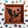 Spawn of Tiamat Dice Rolling Tray - Chestnut