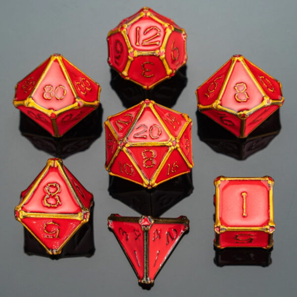 SET: Solid Metal Bone Collector Gold w/Red