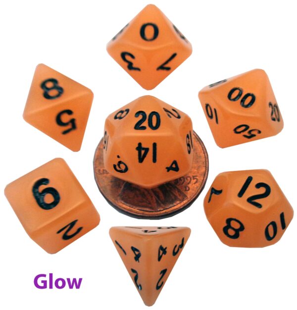 SET: Mini 10mm Glow Orange with Black Numbers