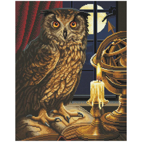 Crystal Art: The Astrologer Owl Mounted